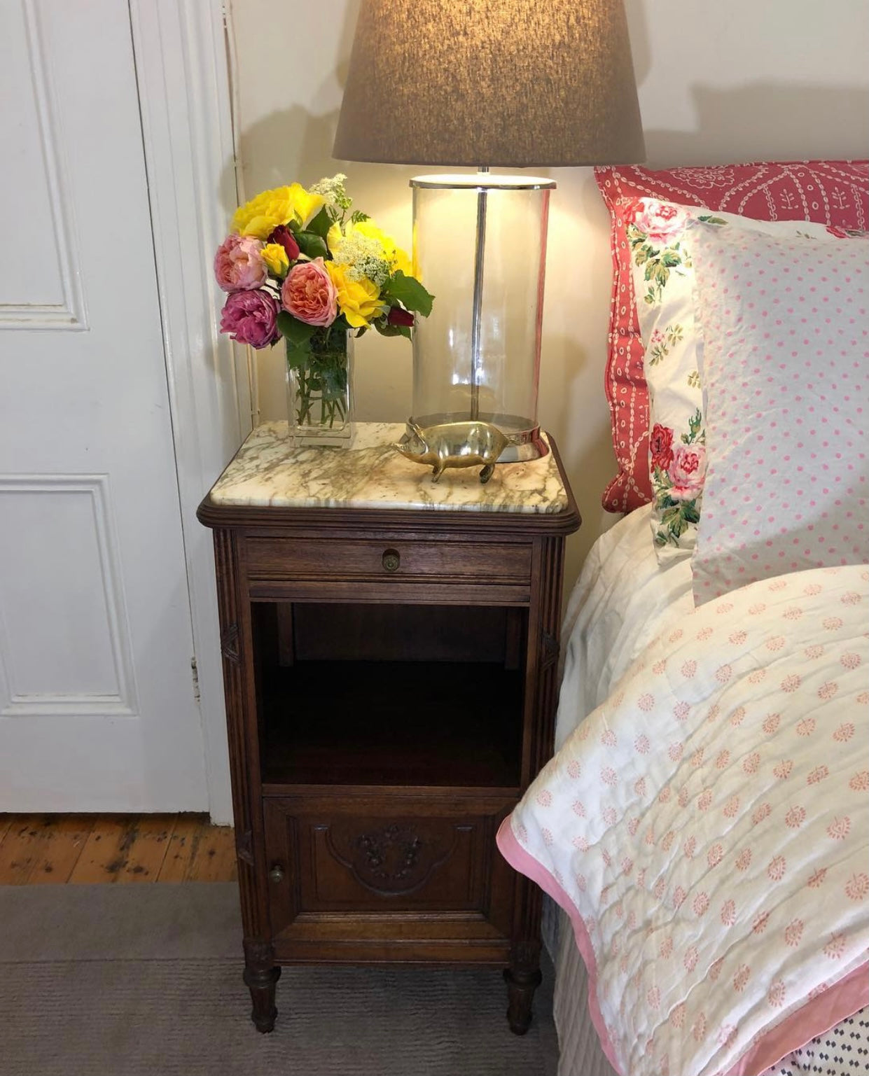 French Walnut bedside table