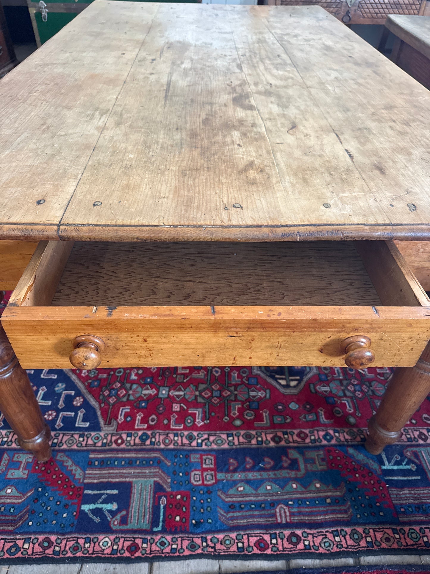 Antique pine farmhouse table