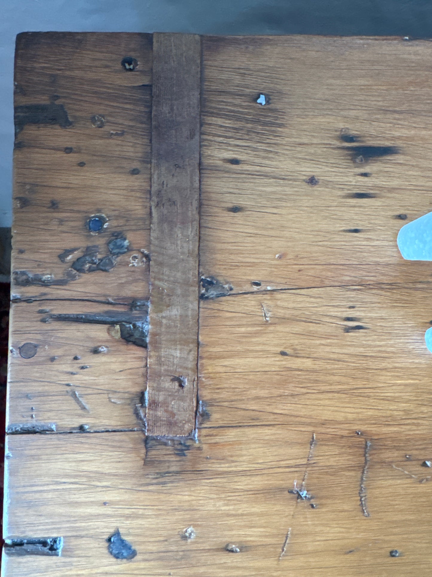 Antique Baltic pine console table with drawers