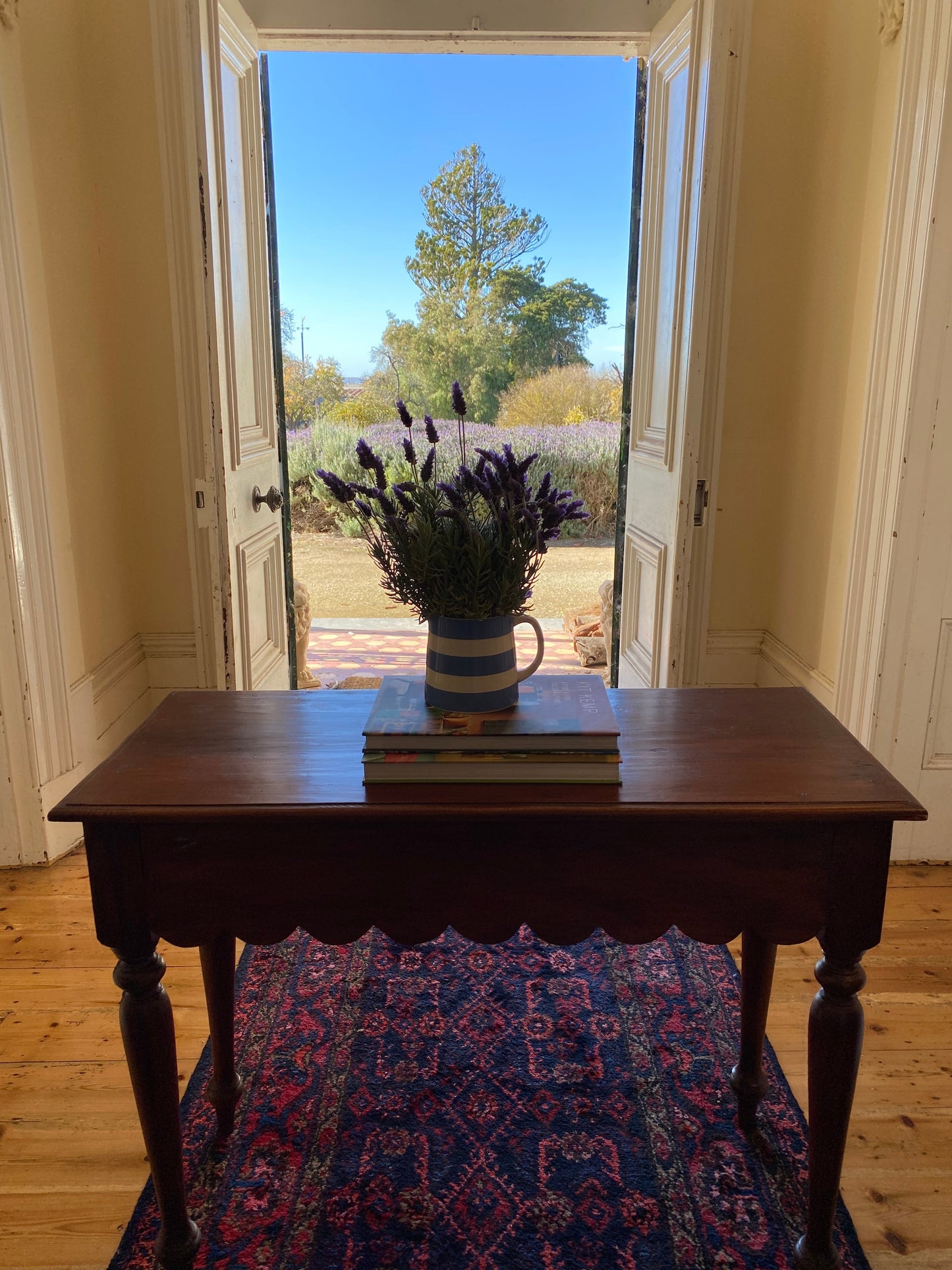 Scalloped side table