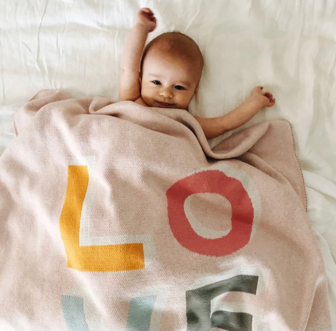 Pink baby throw