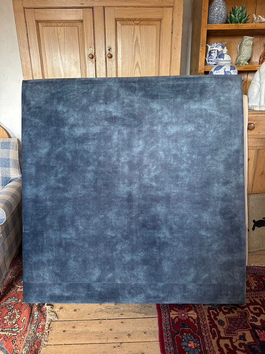 Double bed head French blue velvet