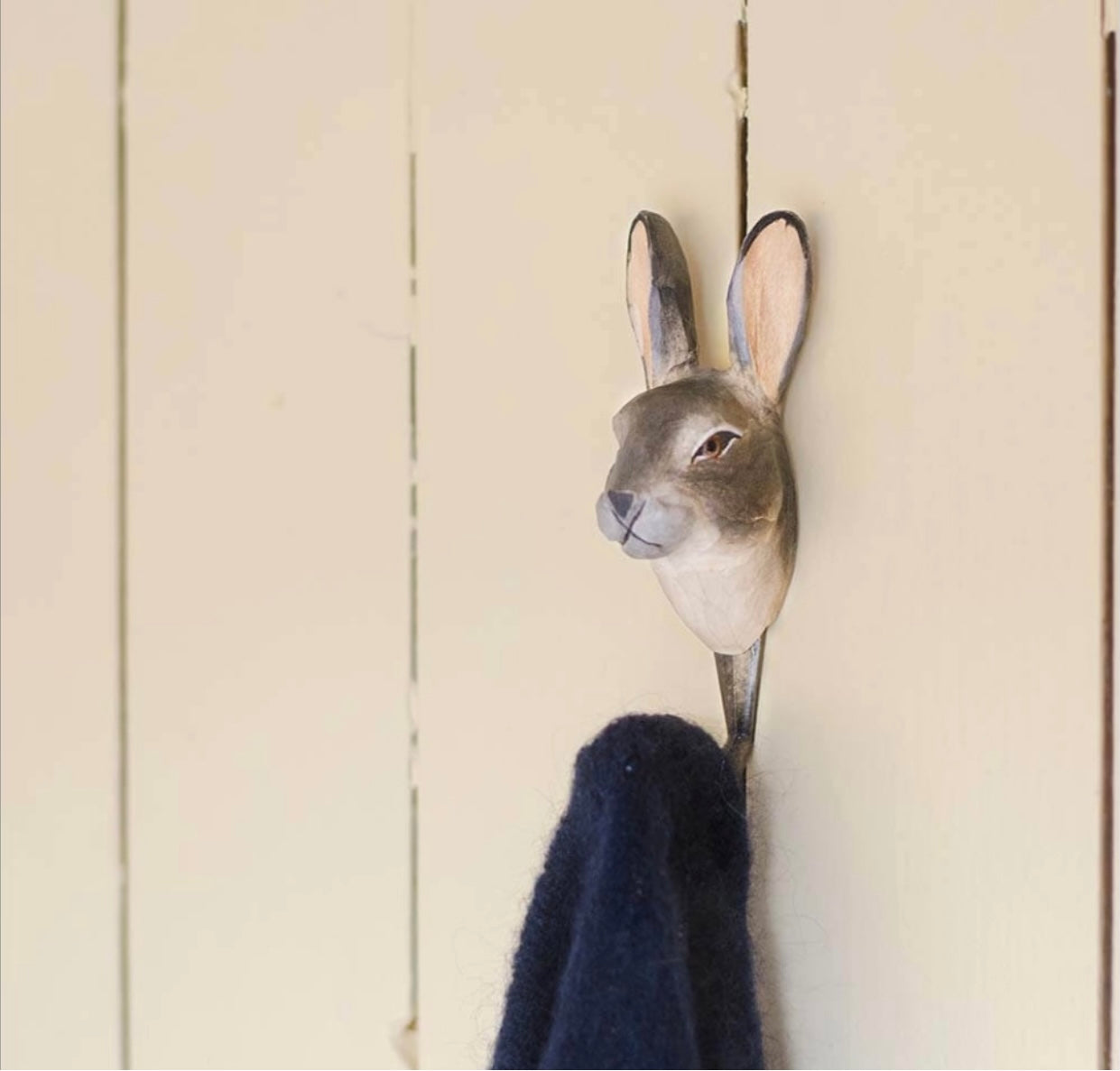 Wooden animal hook - hare