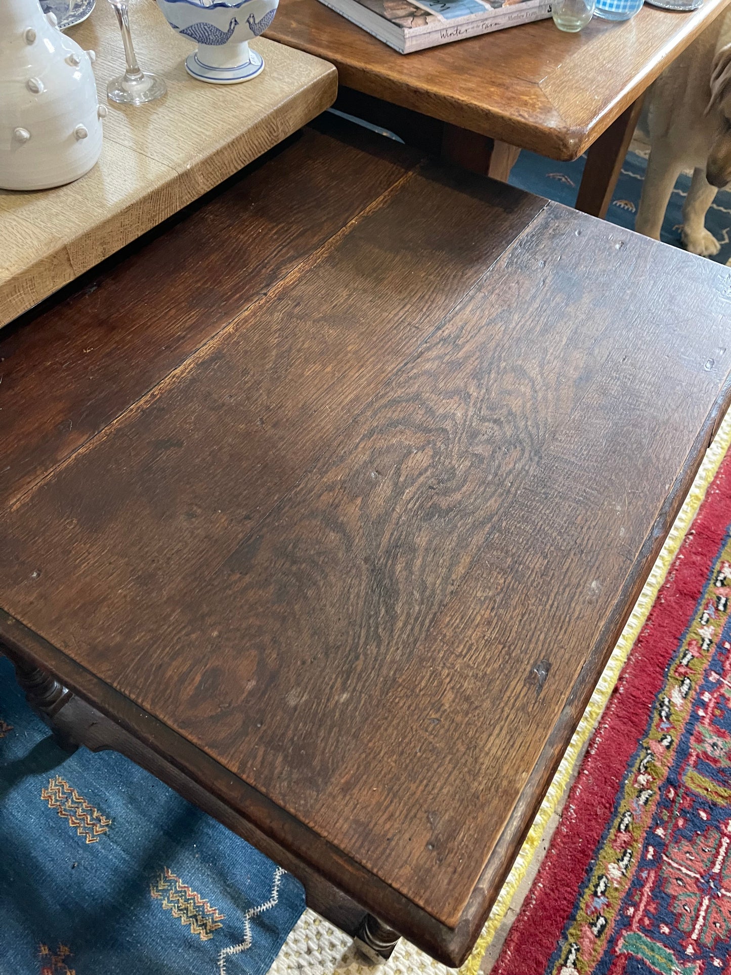 Antique French oak side table