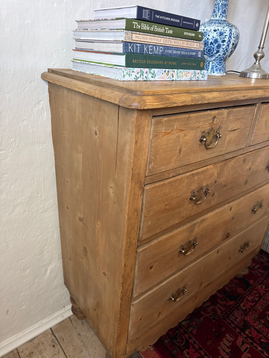 English Baltic pine chest of drawers