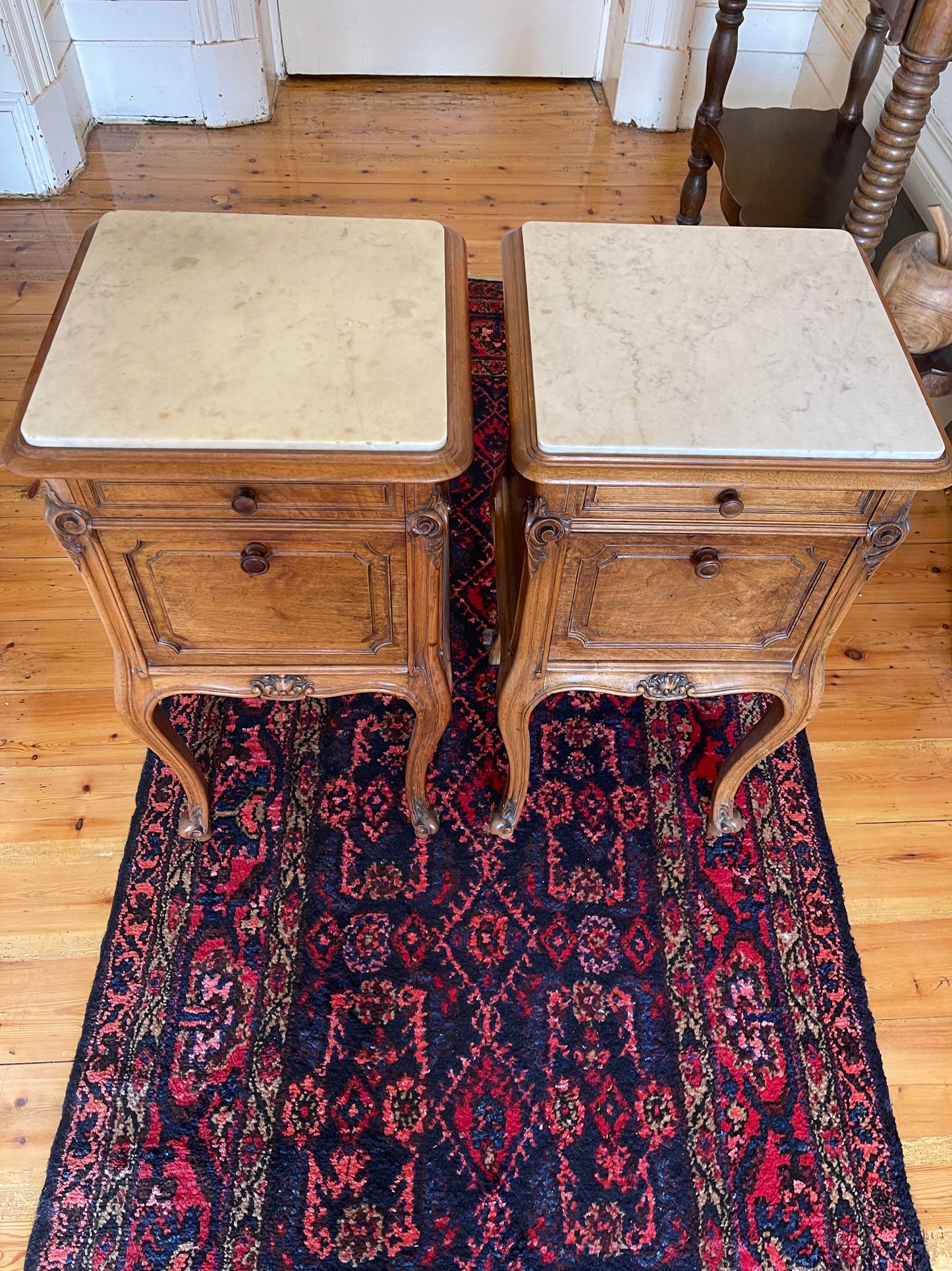 French Louis XVth walnut bedsides