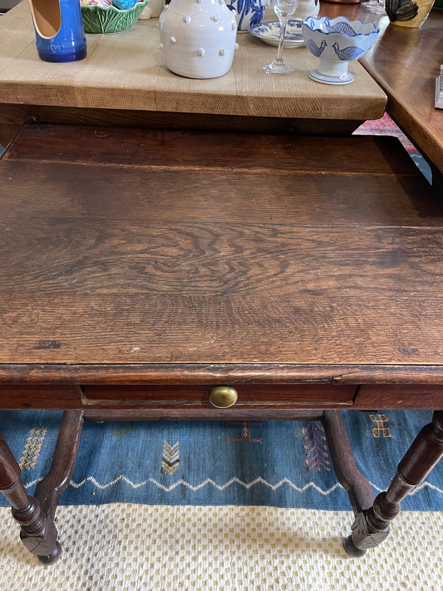 Antique French oak side table