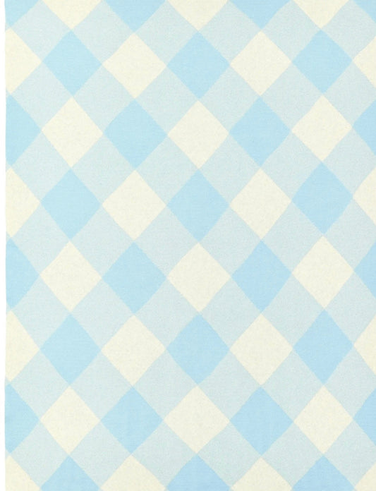 Sky blue tartan baby blanket