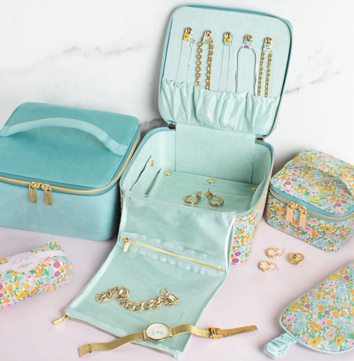 Liberty Jewellery Cube or Sewing Cube LARGE “Poppy”