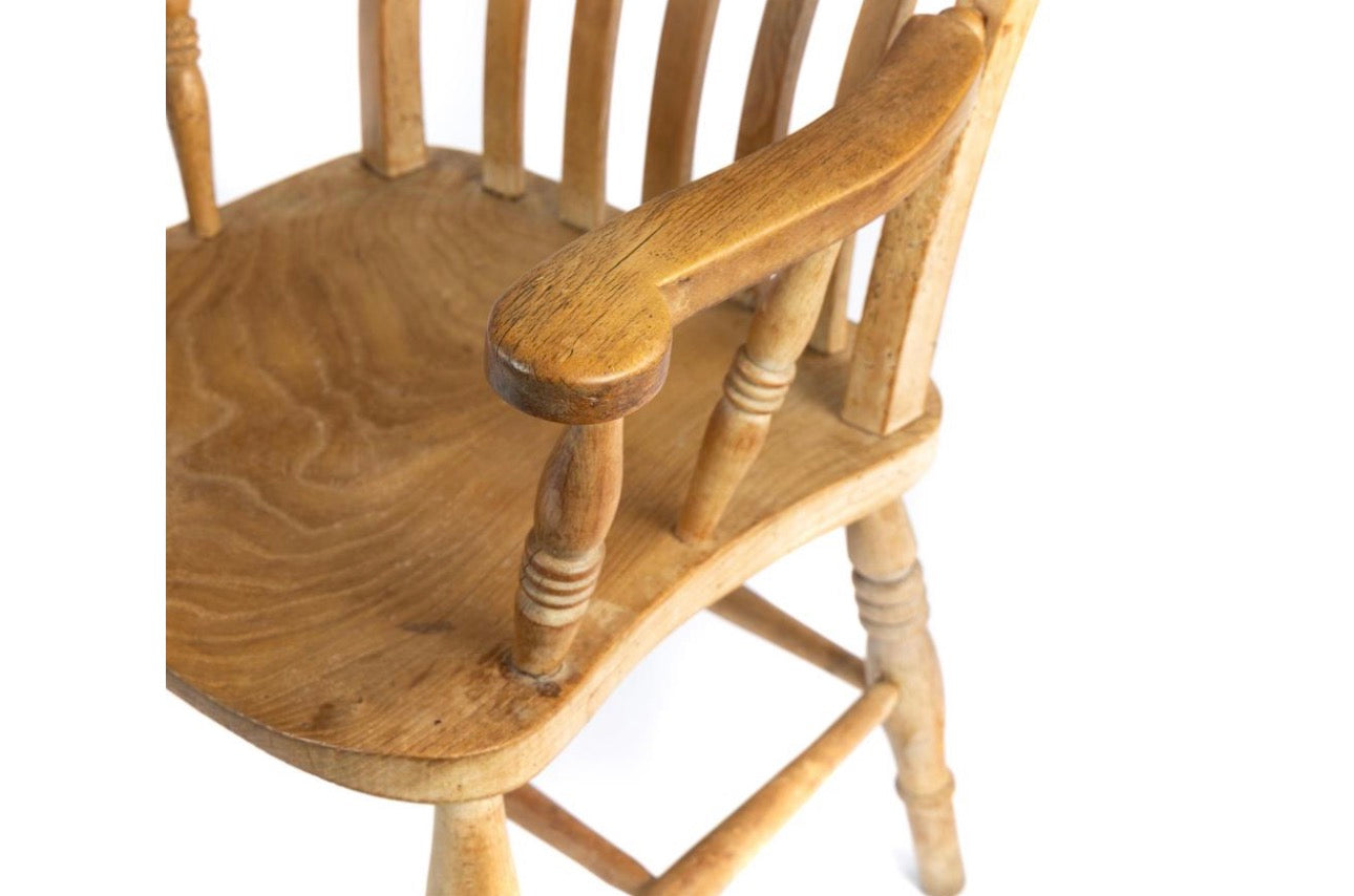 Antique Beech & Elm comb back country chairs