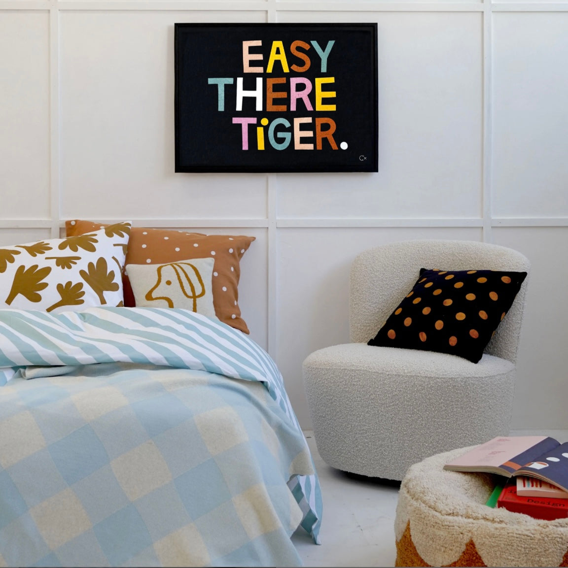 Sky blue tartan baby blanket