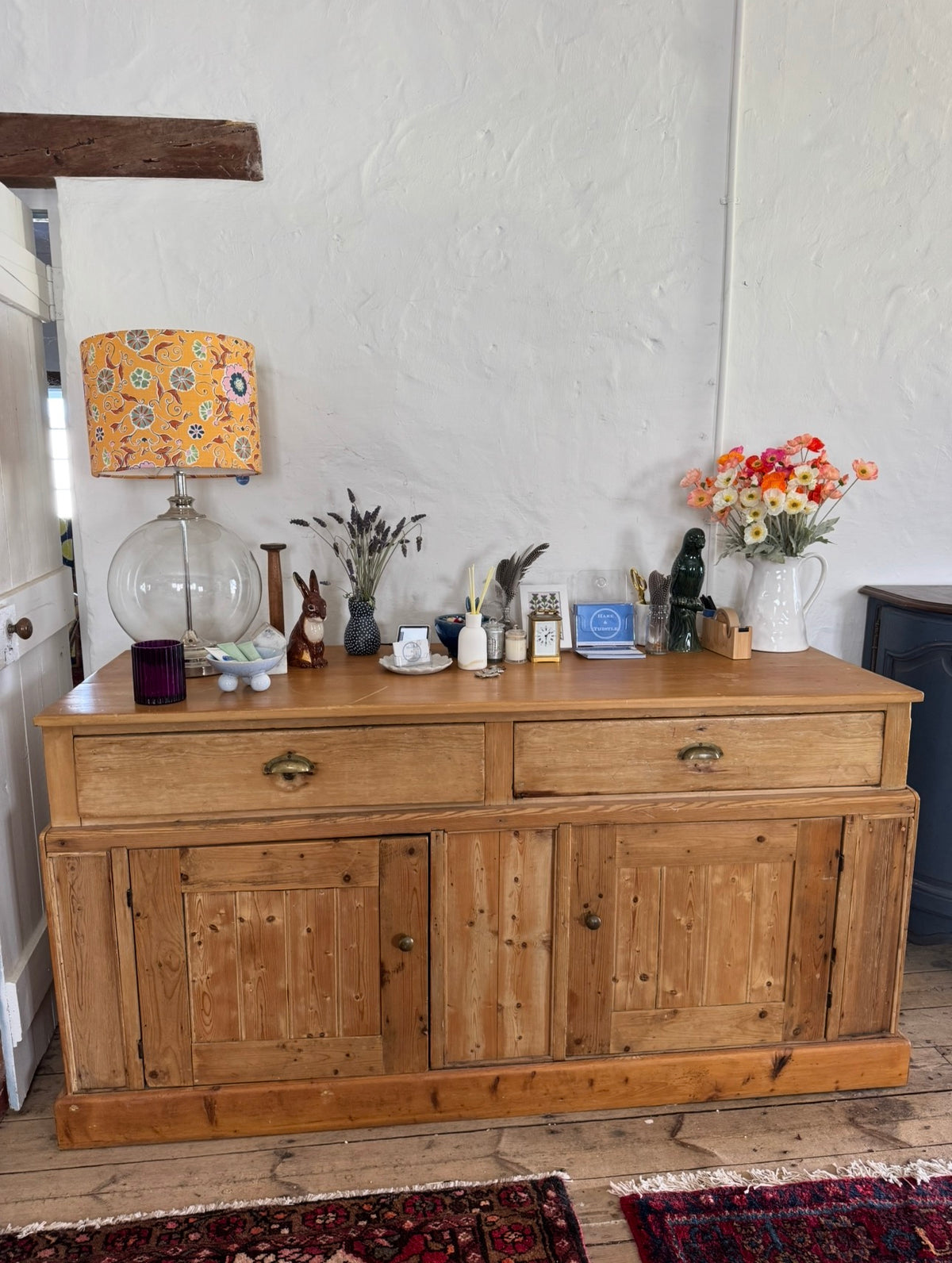 Huge antique pine sideboard