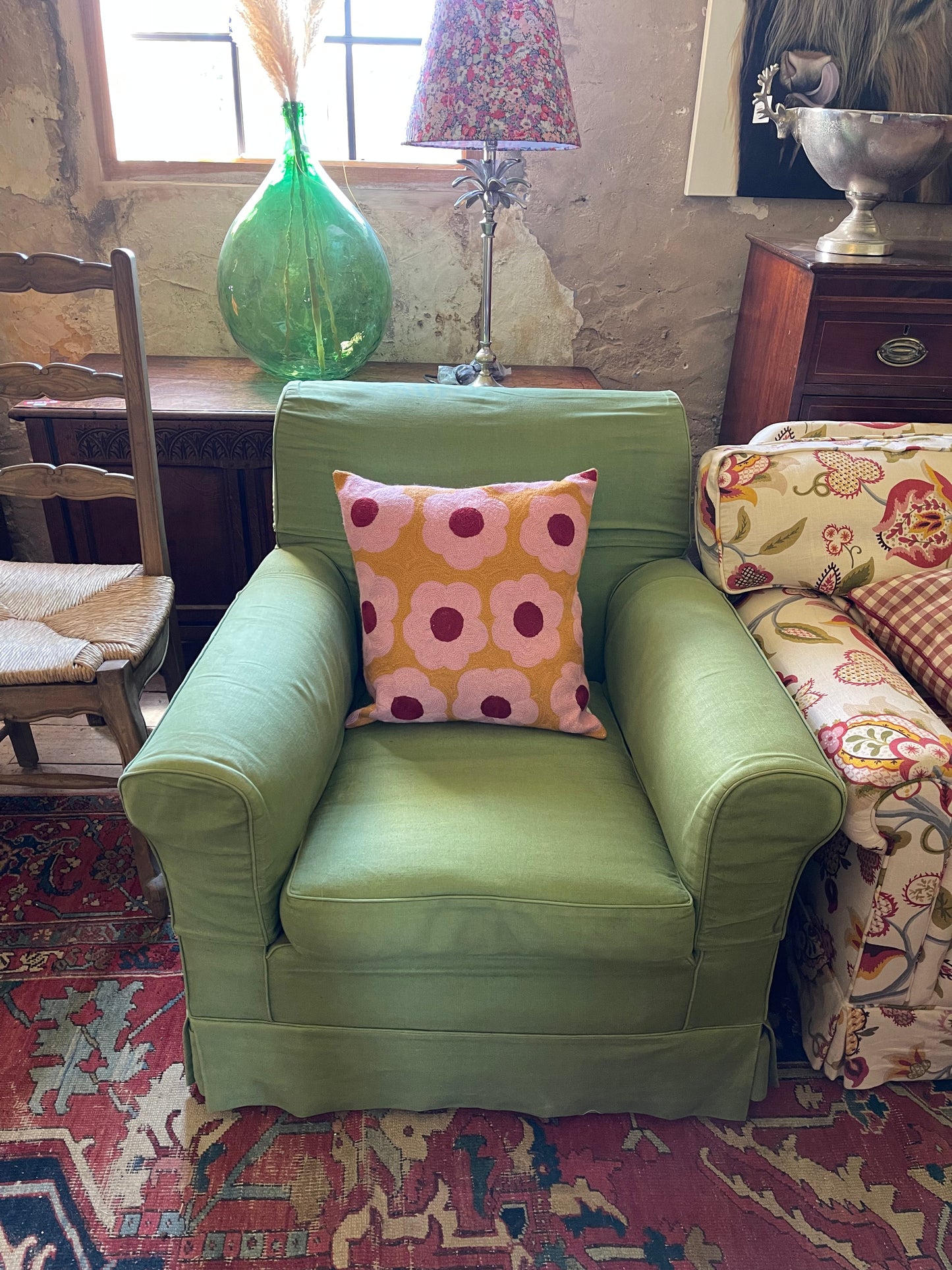 Green armchair