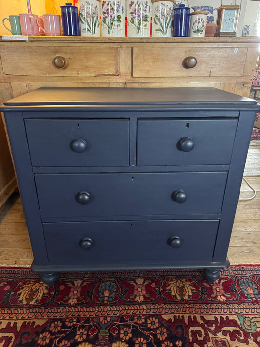 Antique cedar drawers painted navy