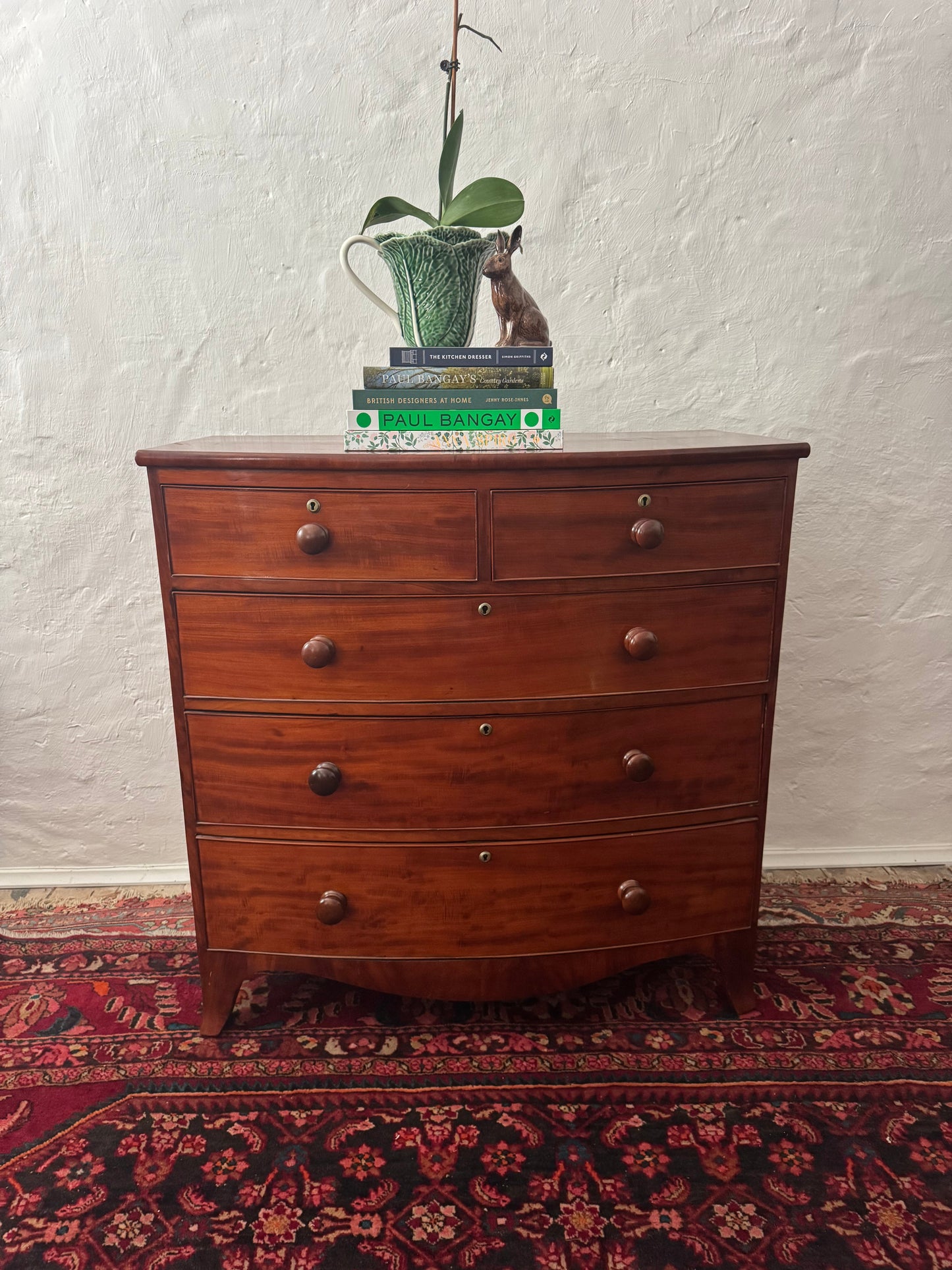 Georgian Mahogany Bow Front Chest of drawers