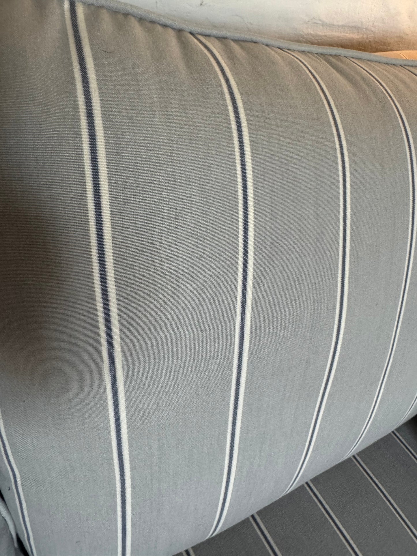 Hamptons navy striped sofa 3 seater