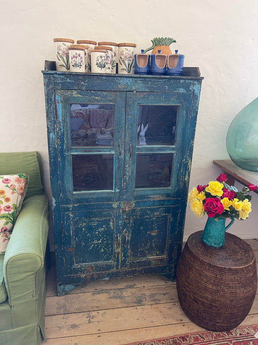 Vintage blue/green cabinet with an amazing patina