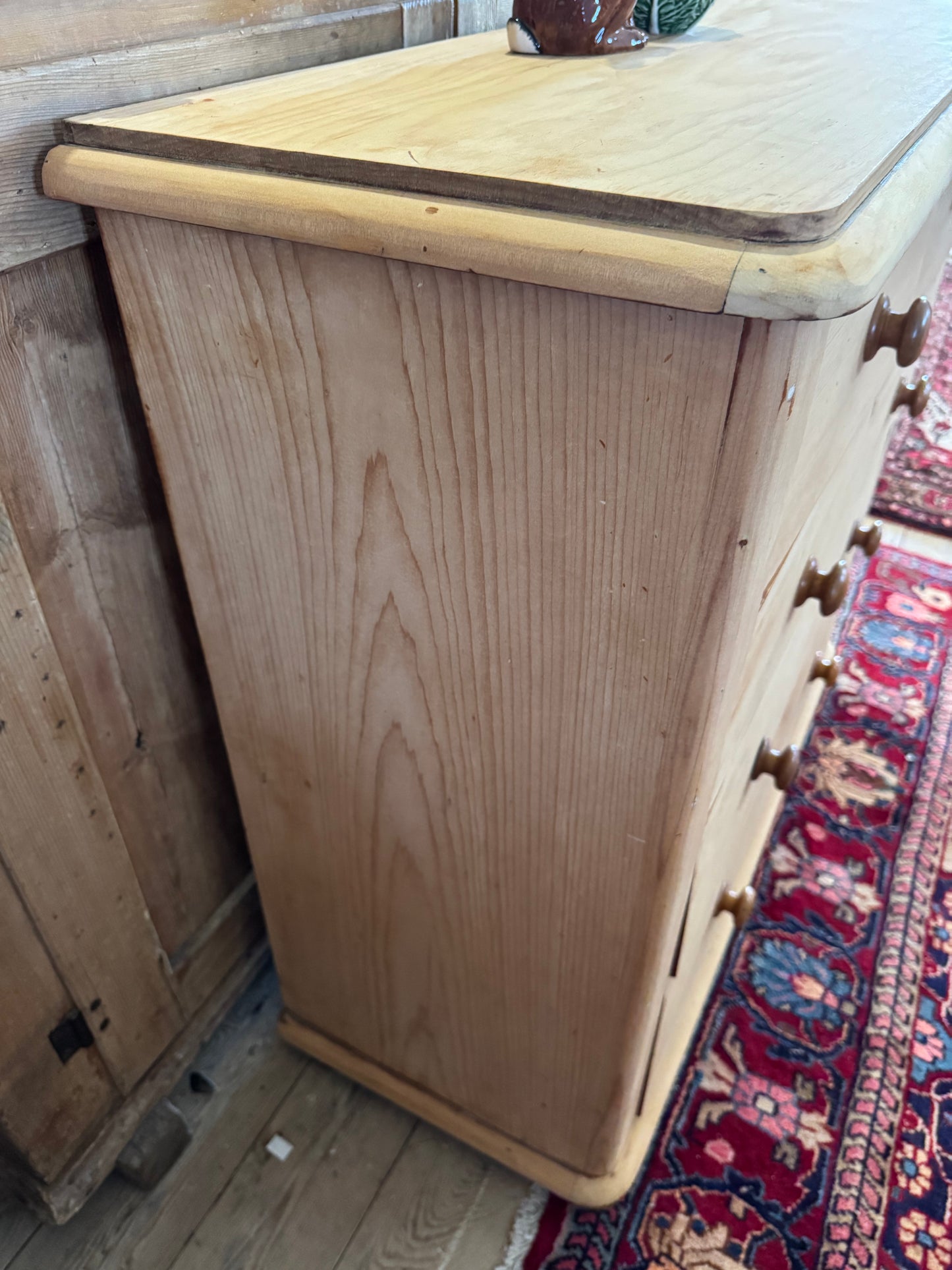 Antique raw pine chest of drawers