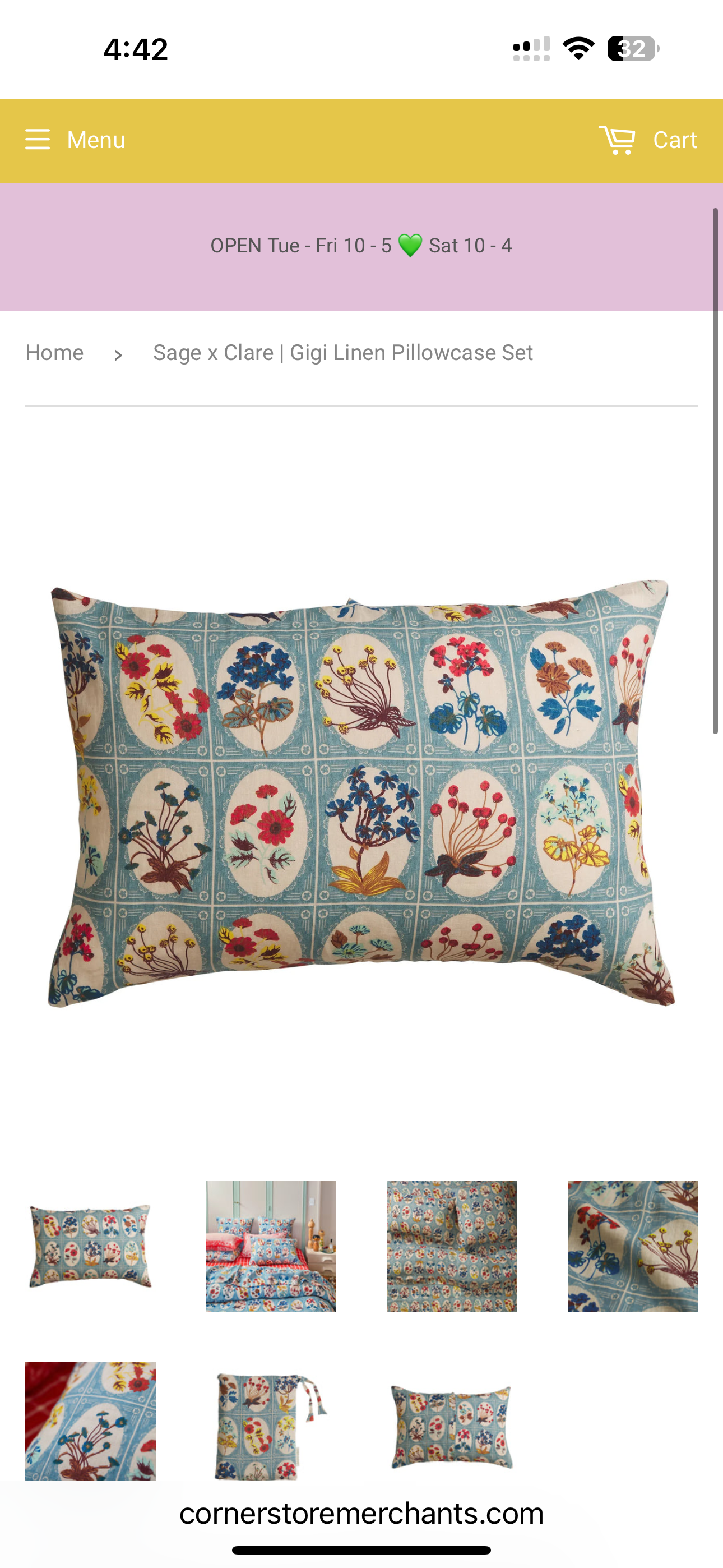 Gigi linen pillow case pair