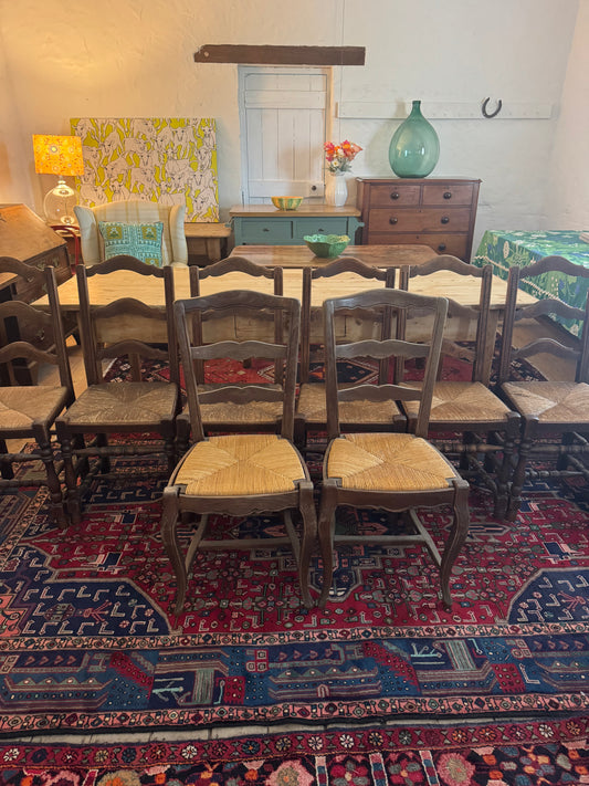 Set of 9 ladderback chairs