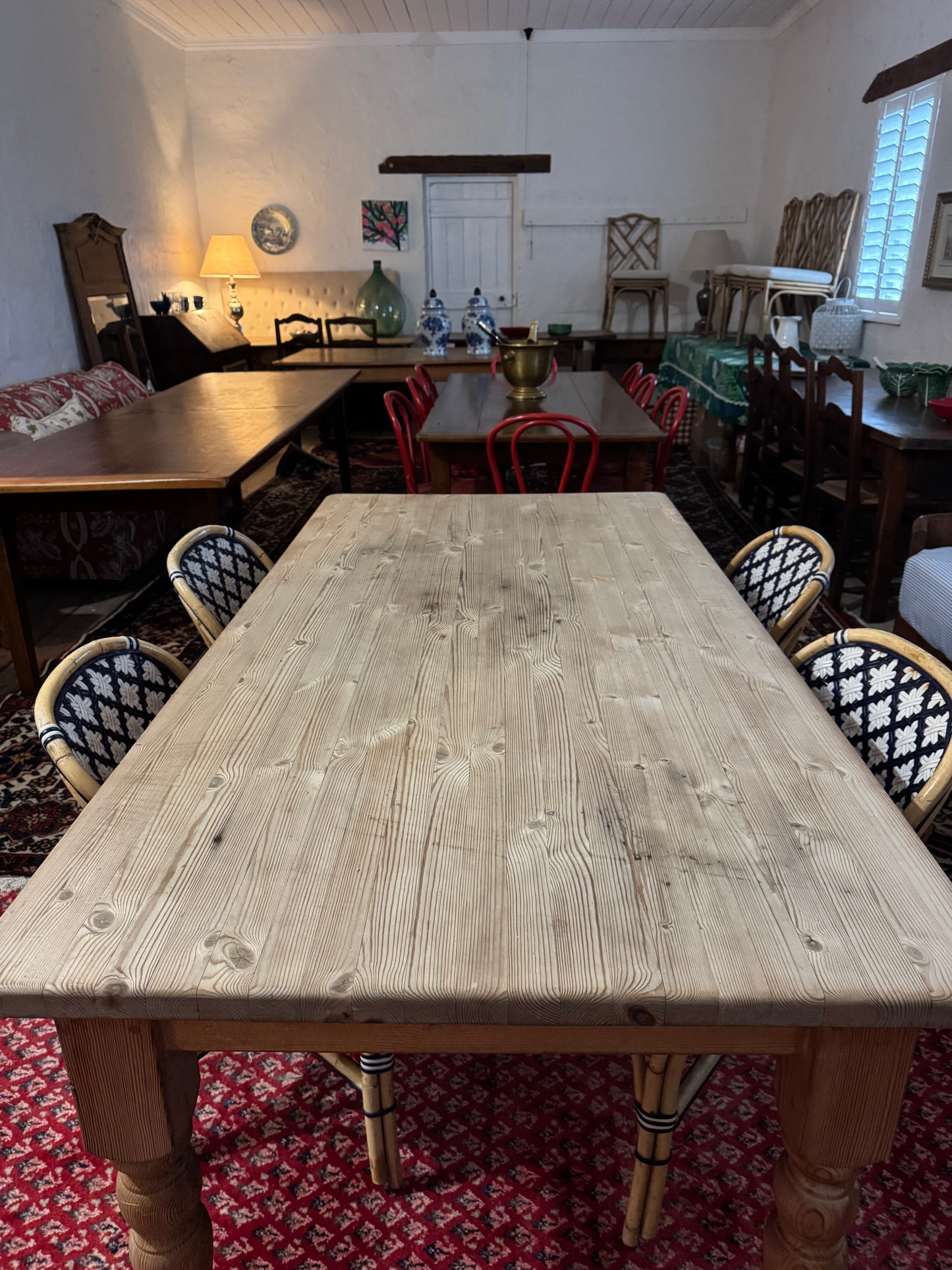 Raw pine farmhouse table imported from England