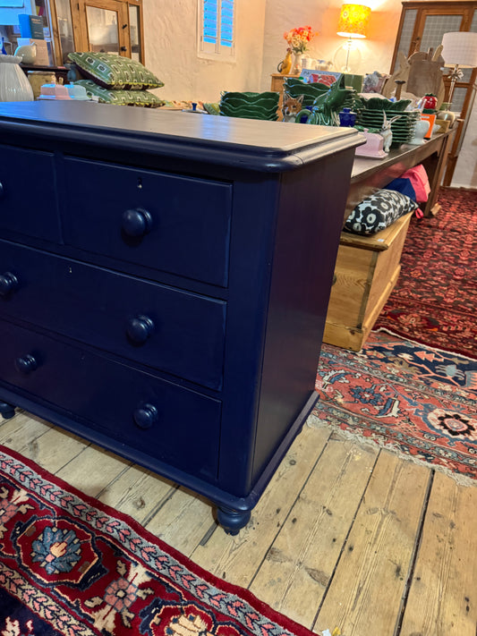 Victorian chest of drawers painted navy