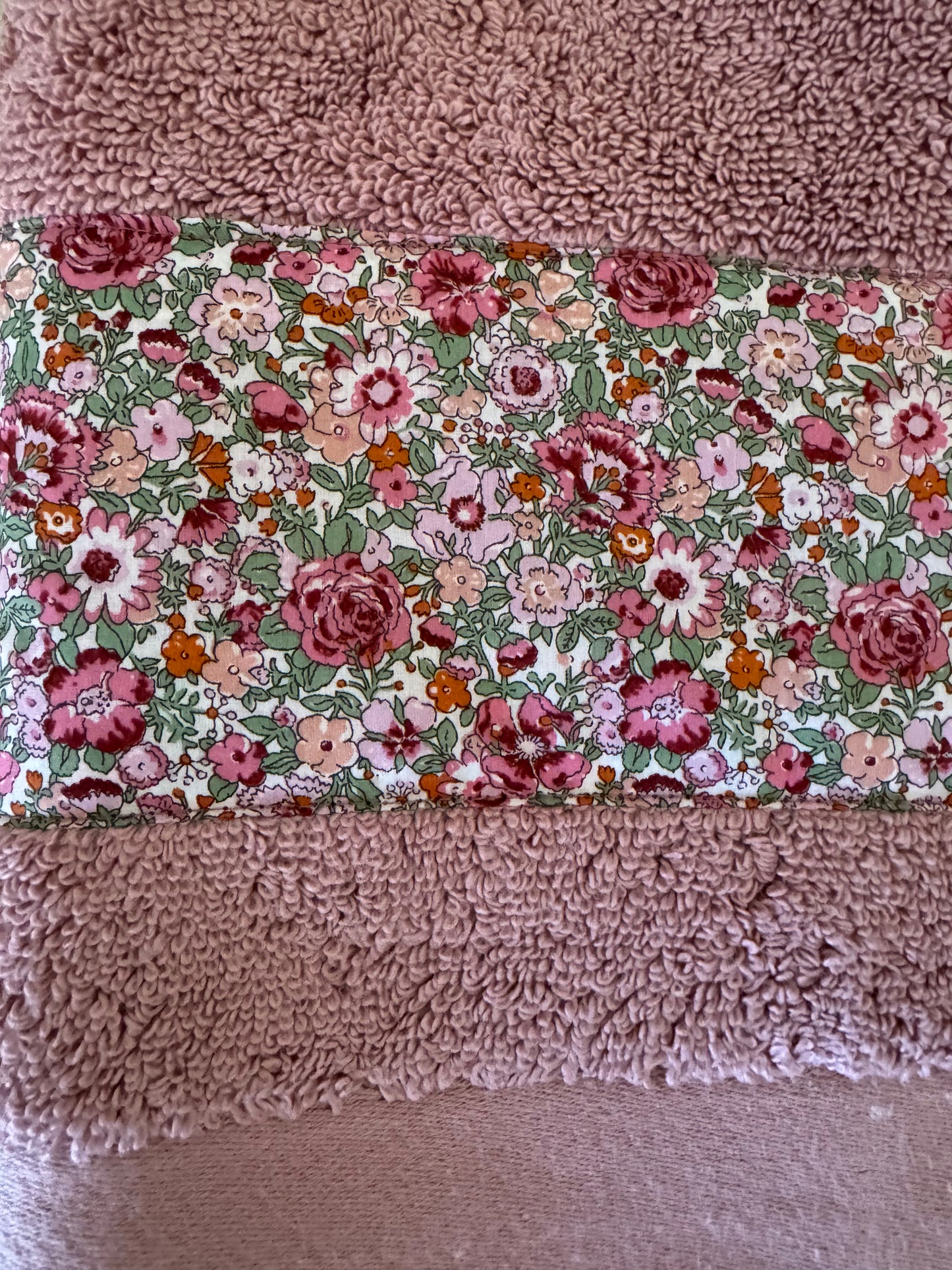 Liberty hand towel pink with Amelie