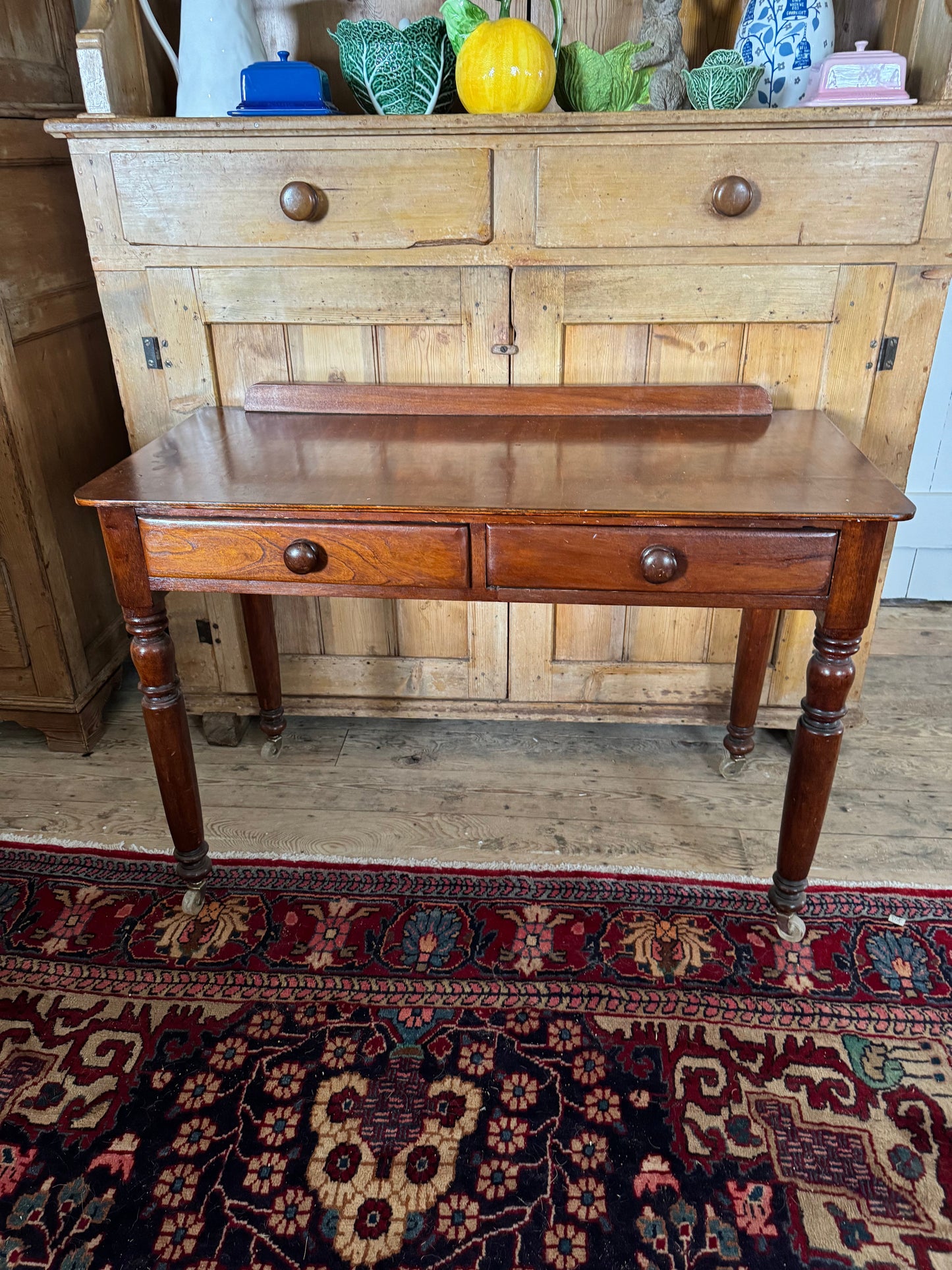 Antique side table or drinks trolley on castors