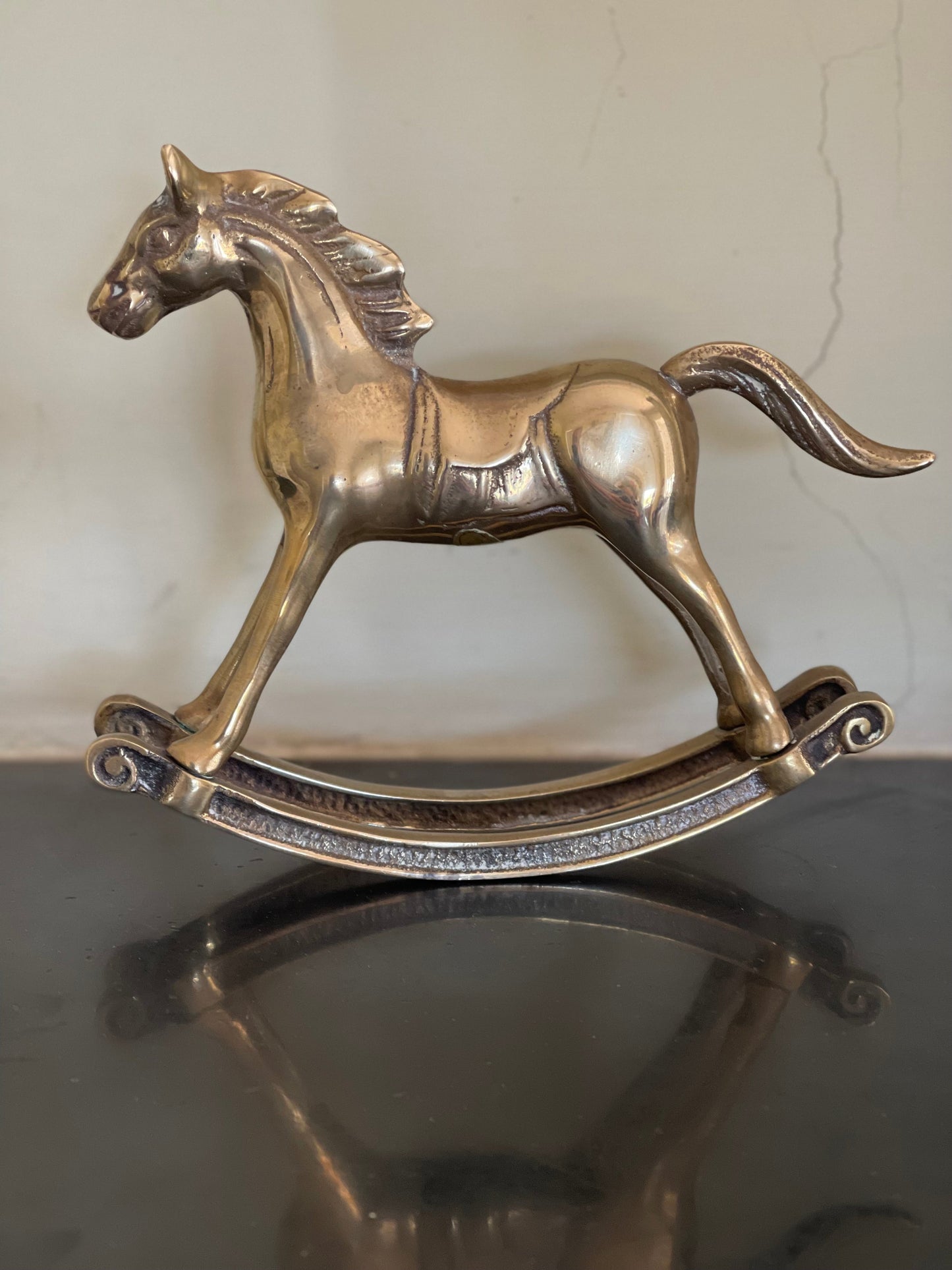 Vintage Brass rocking horse