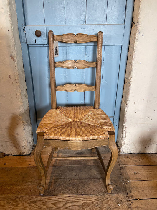 Set of 10 French Provincial ladder back chairs