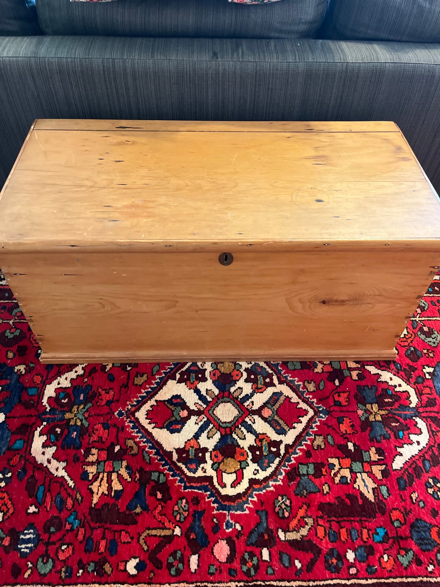 Antique pine trunk