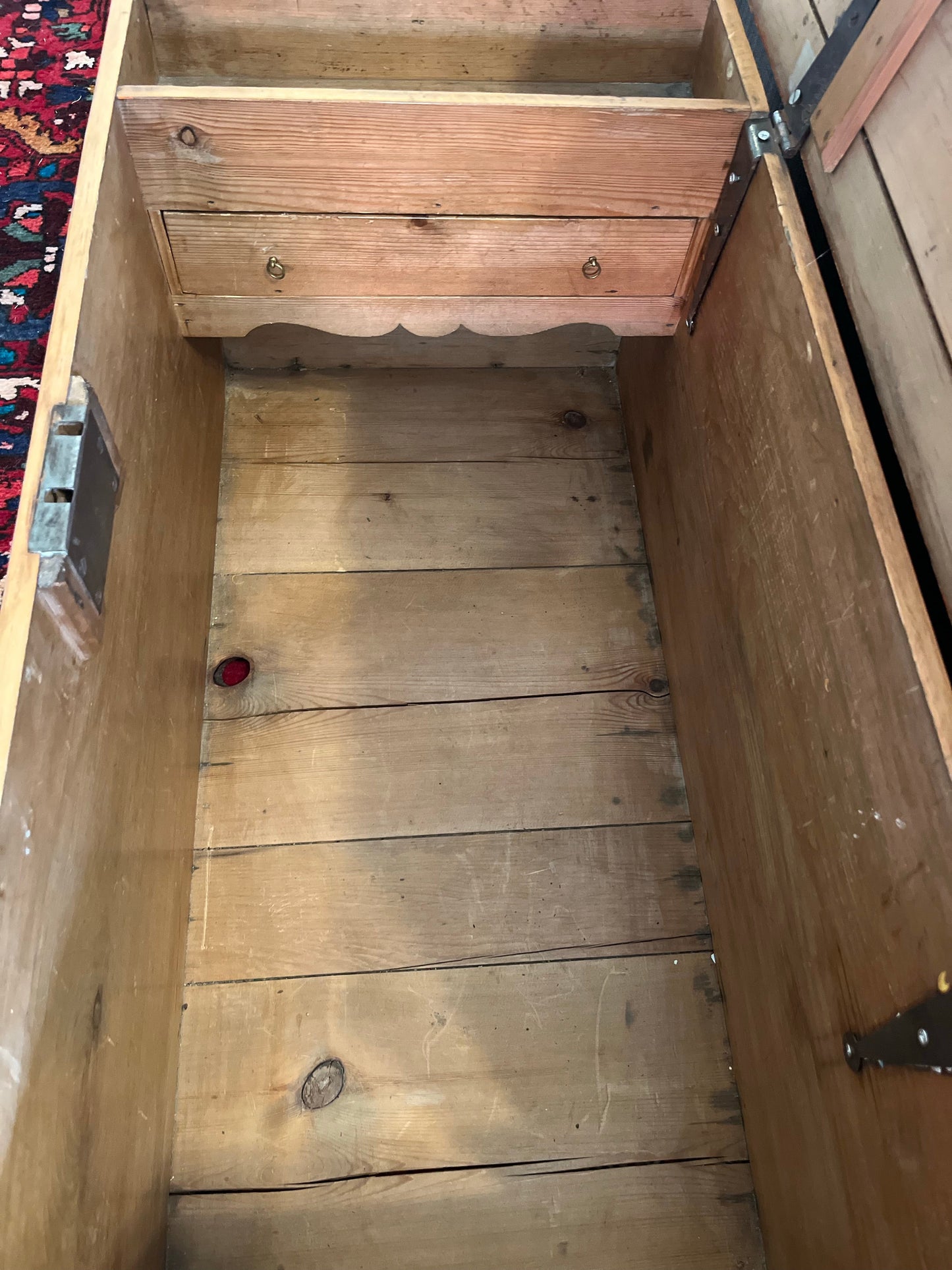 Antique pine trunk