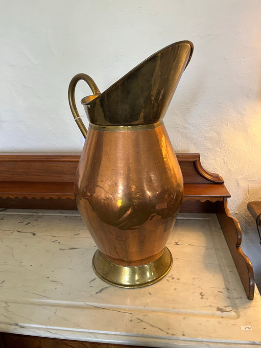 French brass and copper jug
