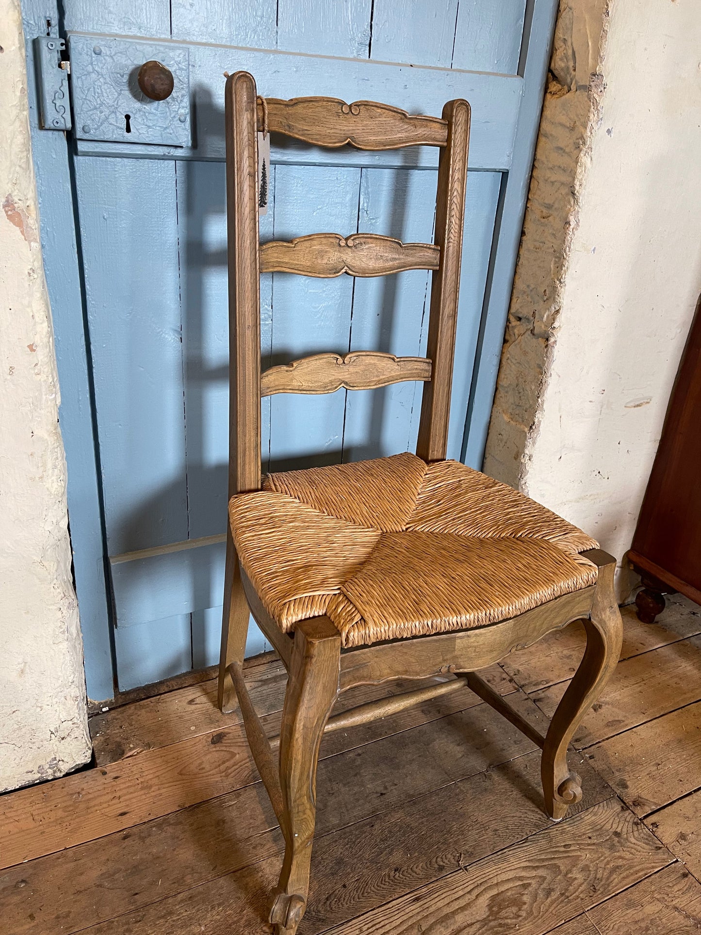 Set of 10 French Provincial ladder back chairs