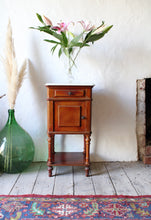Load image into Gallery viewer, A single French antique marble topped cedar pot cupboard