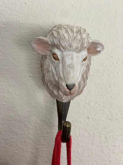 Wooden animal hook - sheep