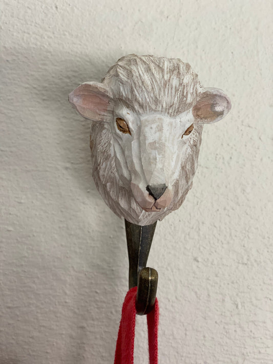 Wooden animal hook - sheep