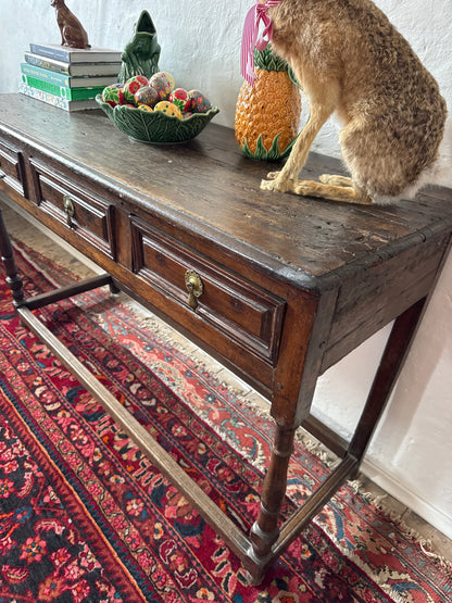 Early 18th c Georgian oak English dresser base