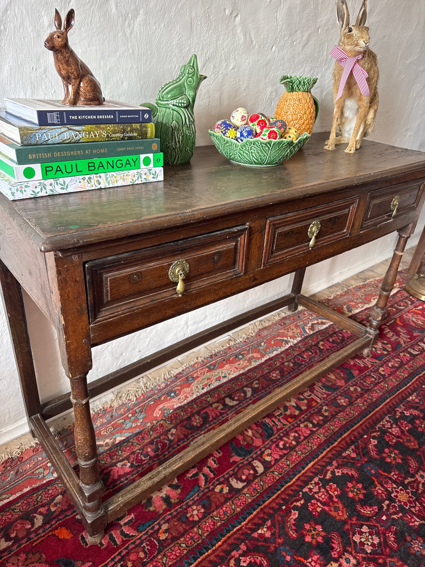 Early 18th c Georgian oak English dresser base