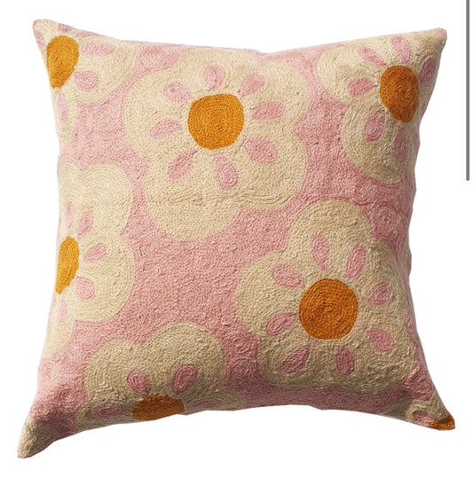 Eliza Piro Embroidery Cushion FLOWER POWER