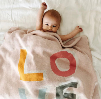 Pink baby throw