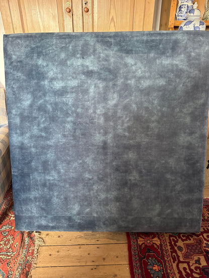 Double bed head French blue velvet