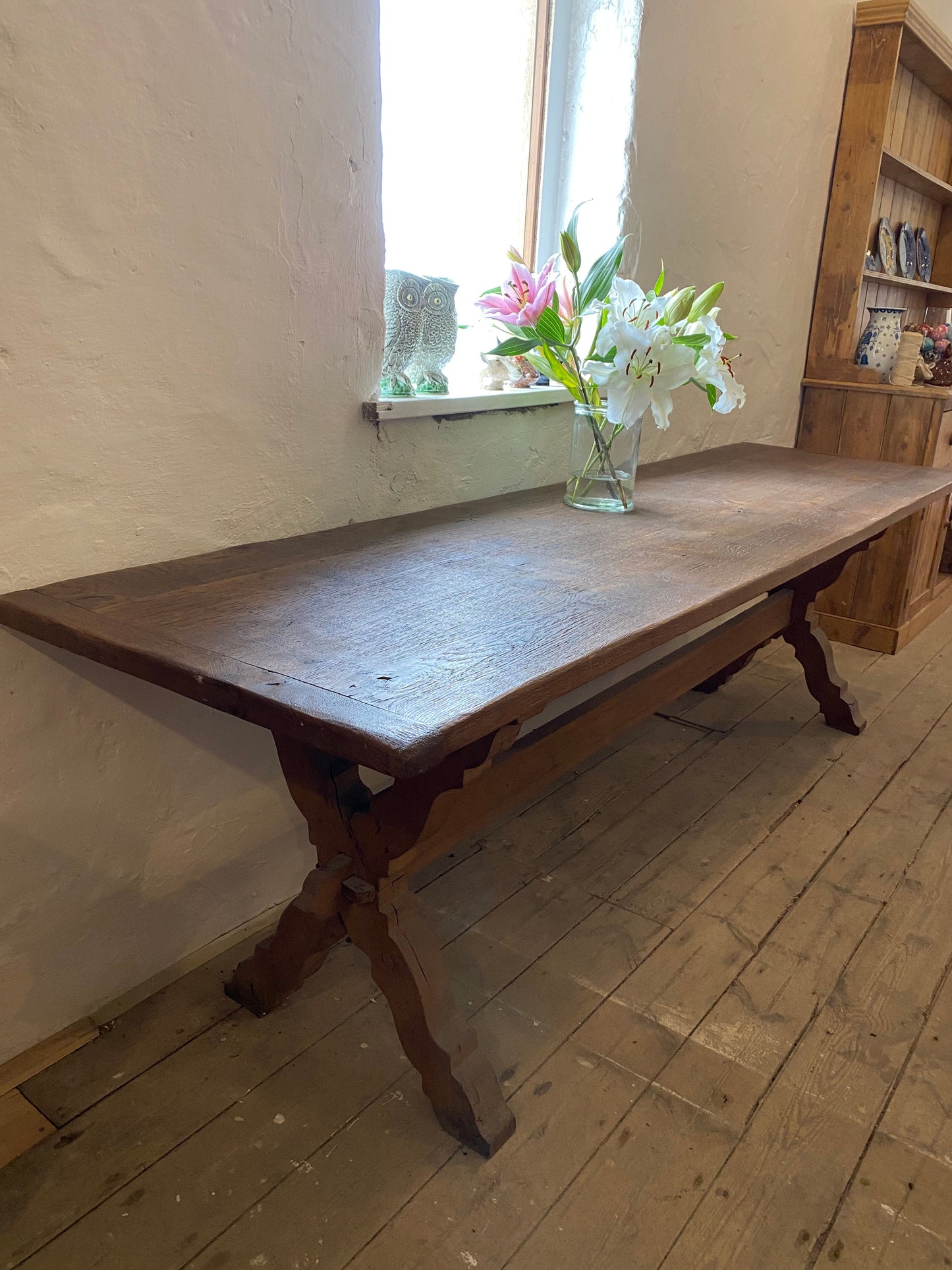 Antique French oak refectory table