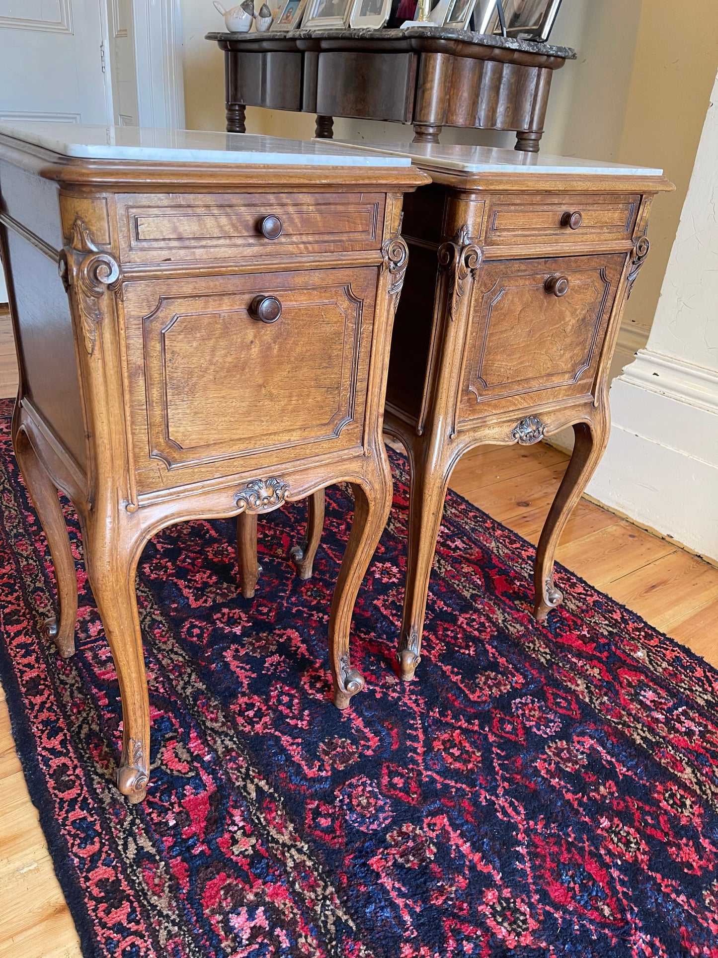 French Louis XVth walnut bedsides