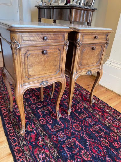 French Louis XVth walnut bedsides