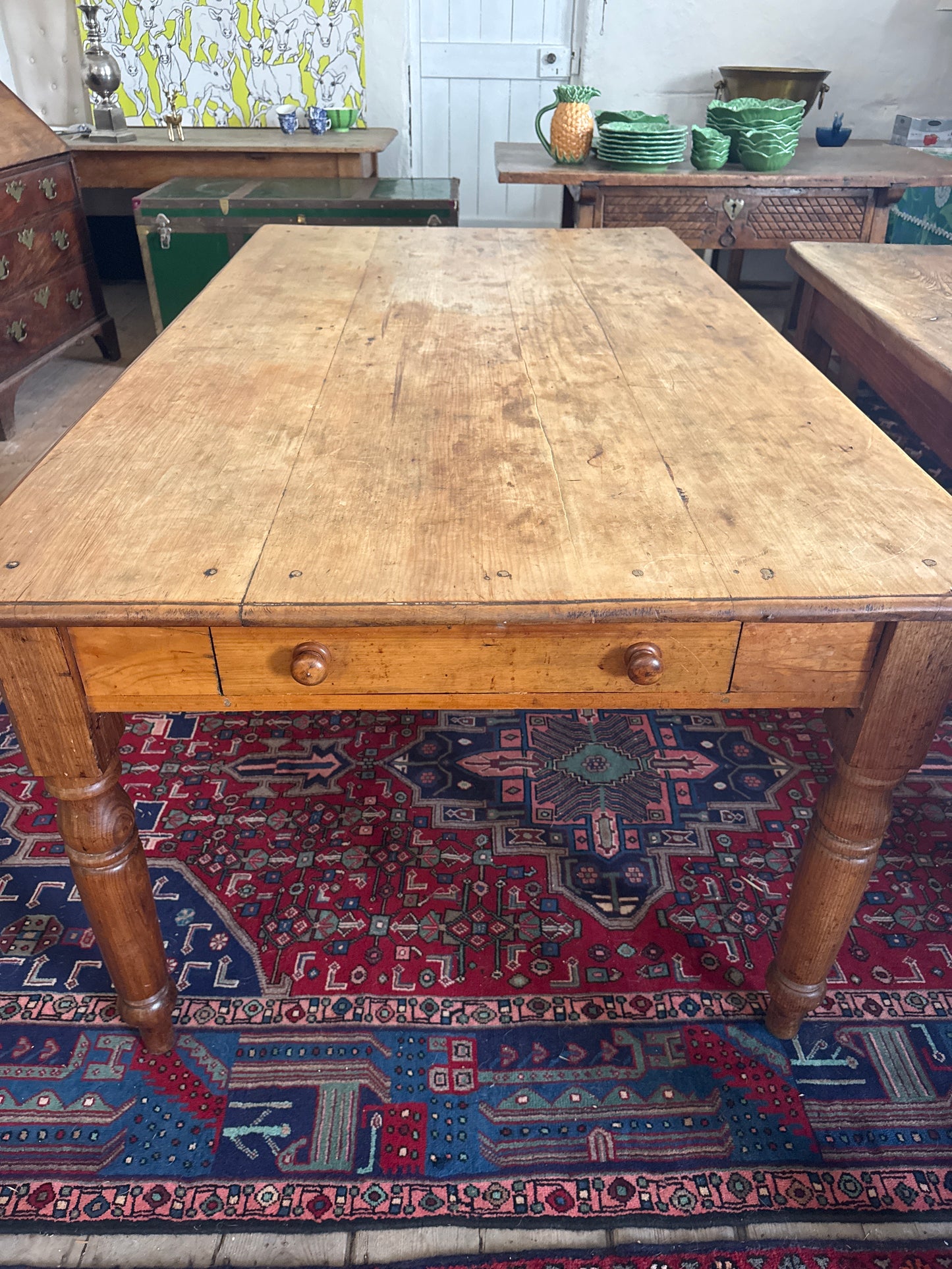 Antique pine farmhouse  table
