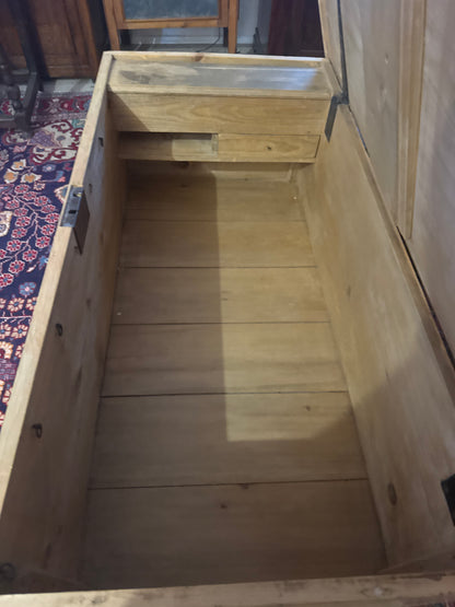 Antique pine trunk with drawers