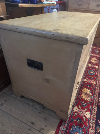 Antique pine trunk with drawers