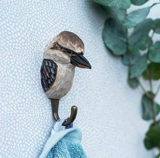 Wooden animal hook - Kookaburra