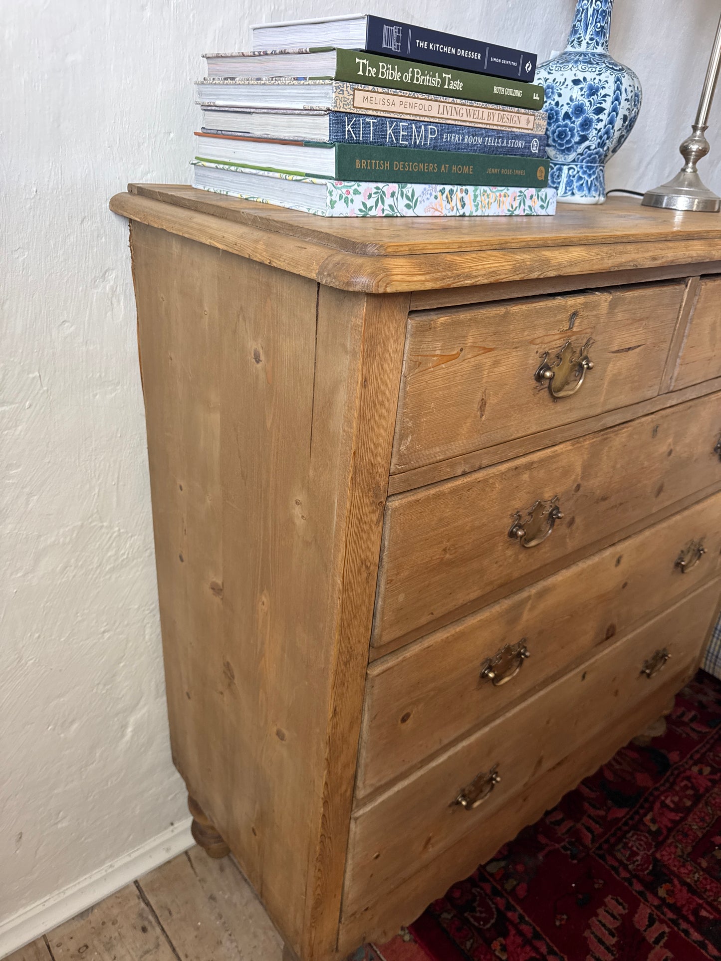 English Baltic pine chest of drawers